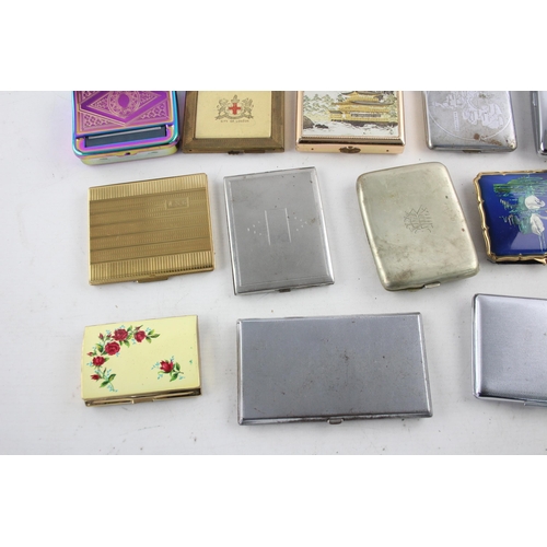 1370 - Twenty cigarette cases to include Stratton, silver plate etc.