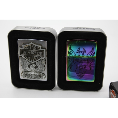 1374 - Two Zippo Harley Davidson advertising cigarette lighters