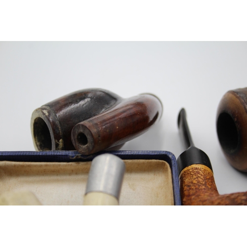 1376 - Ten vintage estate smoking pipes to include meerschaum etc.