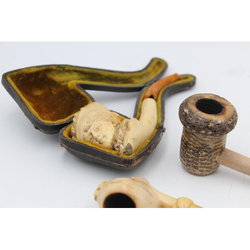 1377 - Six antique and vintage estate smoking pipes