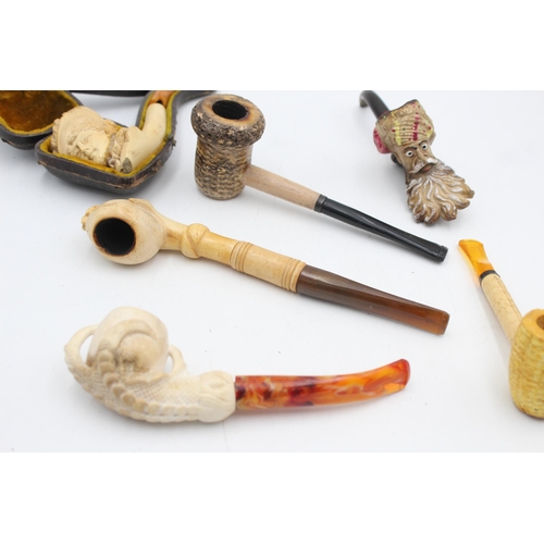 1377 - Six antique and vintage estate smoking pipes