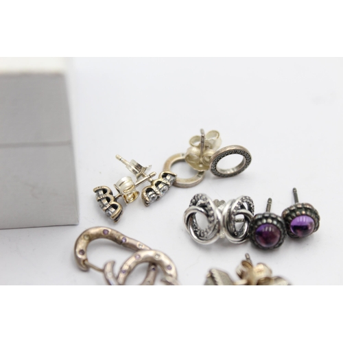 1153 - Six pairs of Pandora .925 silver earrings - approx. gross weight 12 grams