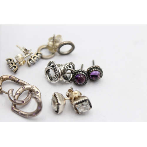 1153 - Six pairs of Pandora .925 silver earrings - approx. gross weight 12 grams