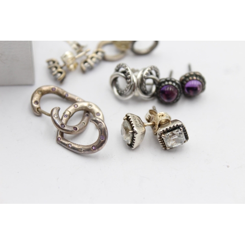 1153 - Six pairs of Pandora .925 silver earrings - approx. gross weight 12 grams