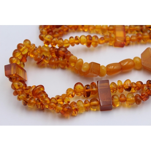 1161 - Two amber beaded necklaces - approx. gross weight 49 grams