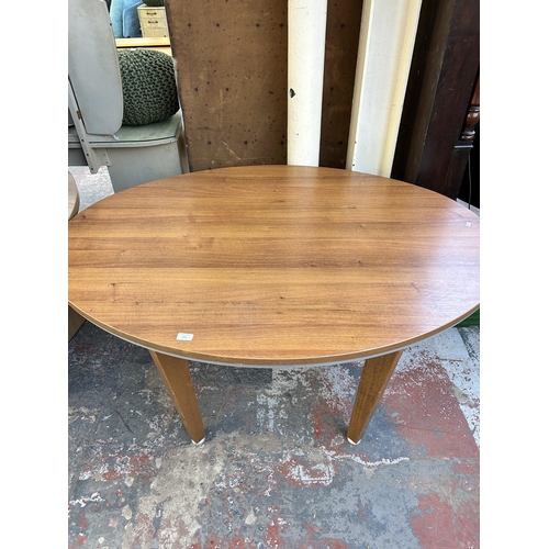 156 - A modern walnut effect office table