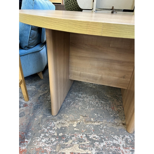 157 - A modern oak effect office table