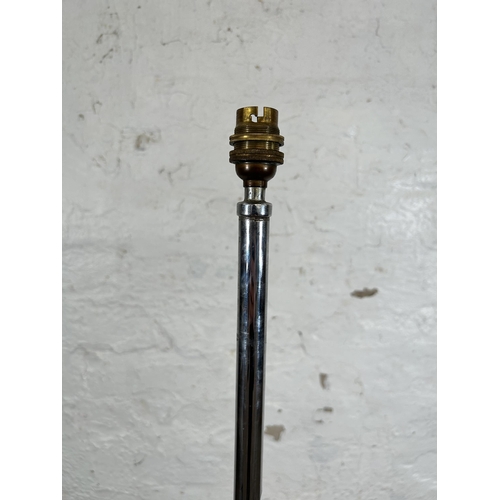 112 - An Art deco style chrome plated standard lamp with stepped base - approx. 146cm high