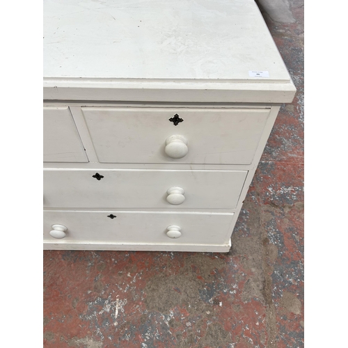 46 - A Victorian painted pine chest of two short over two long drawers