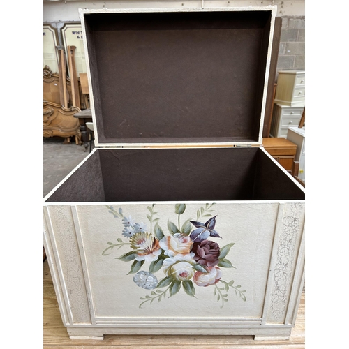 58 - A Dunelm hand painted storage chest