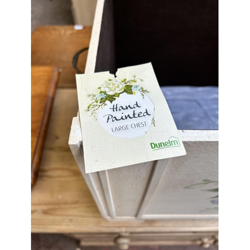 58 - A Dunelm hand painted storage chest