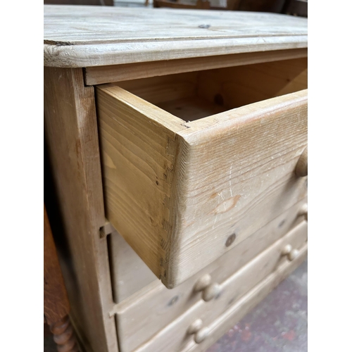 59 - A Victorian style pine chest of two short over three long drawers