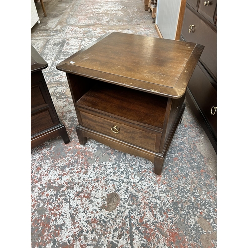 75 - Two Stag Minstrel mahogany bedside cabinets