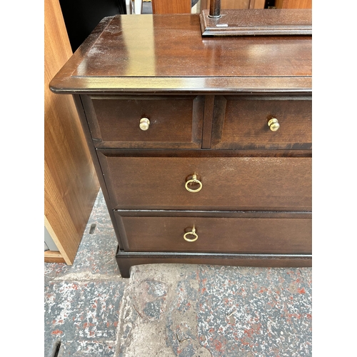 76 - Two pieces of Stag Minstrel mahogany furniture, one chest of four short over two long drawers and on... 