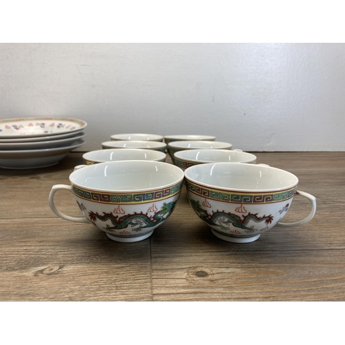 249 - A collection of Chinese Dragon pattern porcelain dinnerware