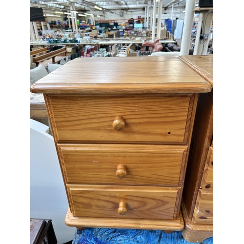 121 - Three modern pine bedside chests of three drawers