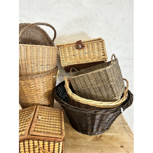 155 - Nine wicker baskets