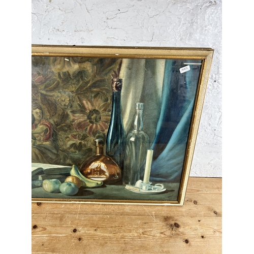 173 - A mid 20th century Cecil Hallam still life watercolour - approx. 53cm high x 72cm wide