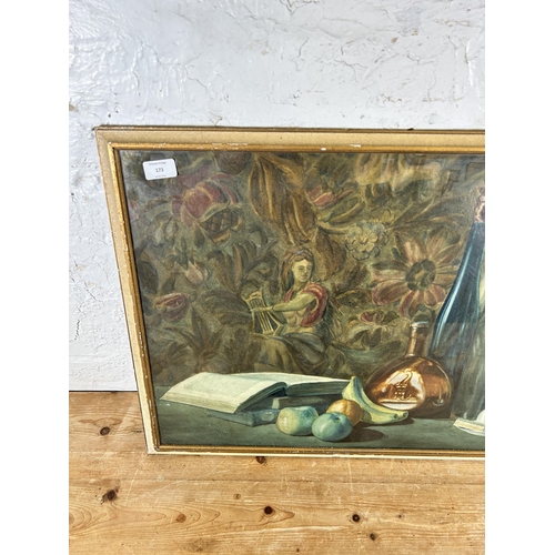 173 - A mid 20th century Cecil Hallam still life watercolour - approx. 53cm high x 72cm wide