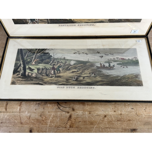 191 - Two early 19th century framed aquatints engraved by T. Sutherland after Henry Alken - both approx. 3... 