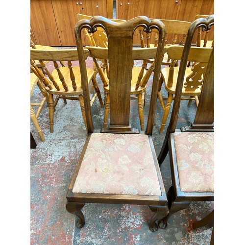 134 - Seven Queen Anne style mahogany dining chairs