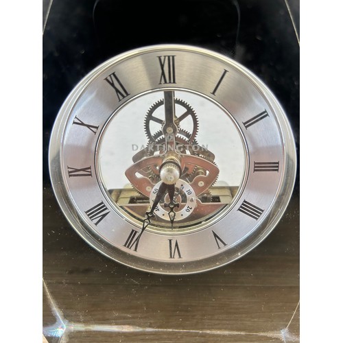 223 - A Dartington Crystal mantel clock - approx. 18cm high