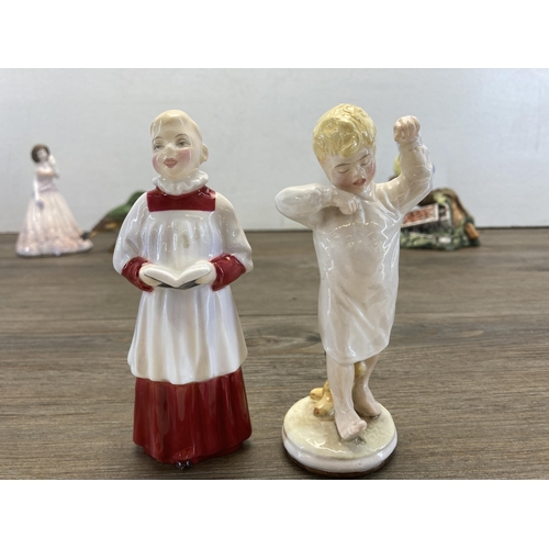 236 - Nine ceramic figurines and character jugs to include Royal Doulton Choir Boy - HN 2141, Coalport Jan... 