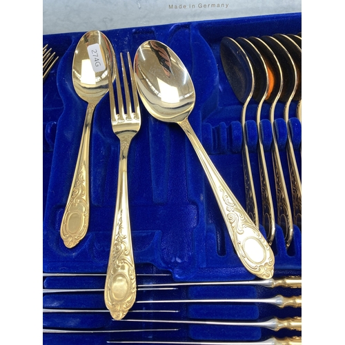 262 - A Solingen 23/24 Karat plated canteen of cutlery