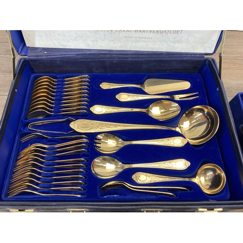 262 - A Solingen 23/24 Karat plated canteen of cutlery