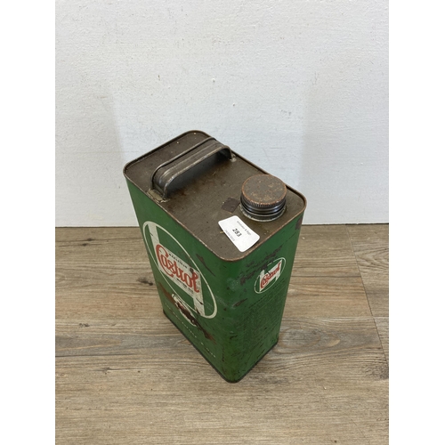 283 - Two mid 20th century advertising oil cans, one Castrol and one Esso Blue