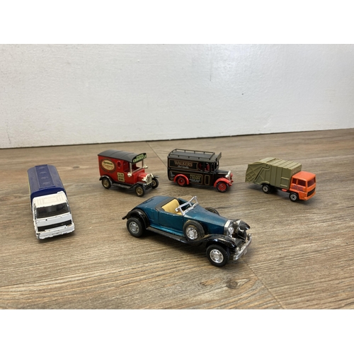 312 - A collection of diecast model vehicles Corgi Morris truck, Matchbox Learjet, Corgi Jaguar XJ-S etc. ... 