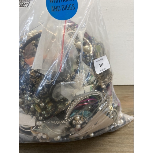 374 - Approx. 10kg of costume jewellery