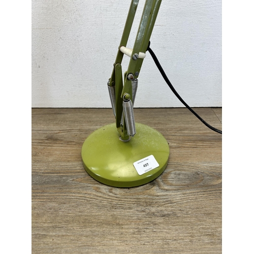 497 - A Herbert Terry & Sons Ltd Anglepoise model 90 green metal desk lamp