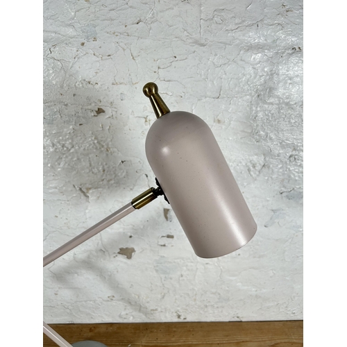 514 - A modern pink metal desk lamp - approx. 55cm high