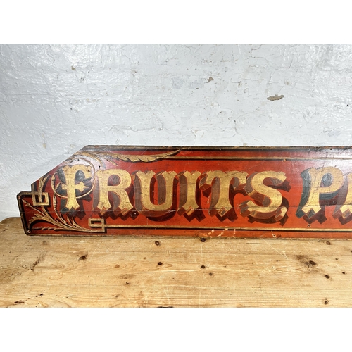 526 - A vintage hand painted wooden 