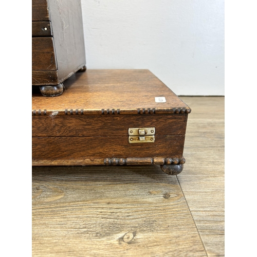 566 - Three early 20th century wooden cutlery boxes