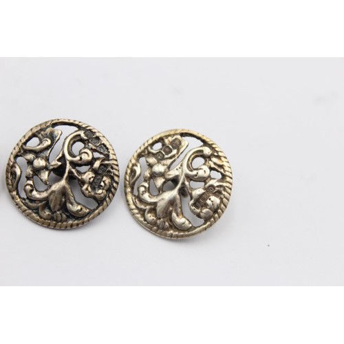 1315 - Three Arts & Crafts hallmarked London silver buttons by Cornelius Desormeaux Saunders & James Franci... 