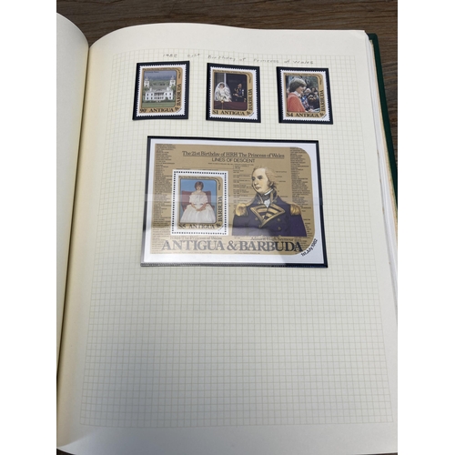 465 - A Stanley Gibbons stamp album containing Antigua and Turks and Caicos stamps