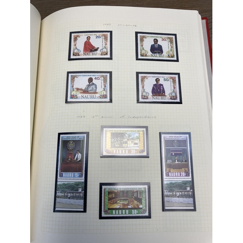 470 - A Stanley Gibbons stamp album containing Nauru stamps