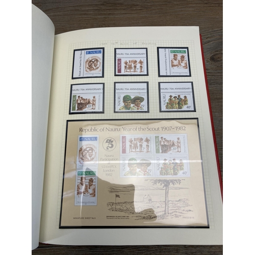 470 - A Stanley Gibbons stamp album containing Nauru stamps