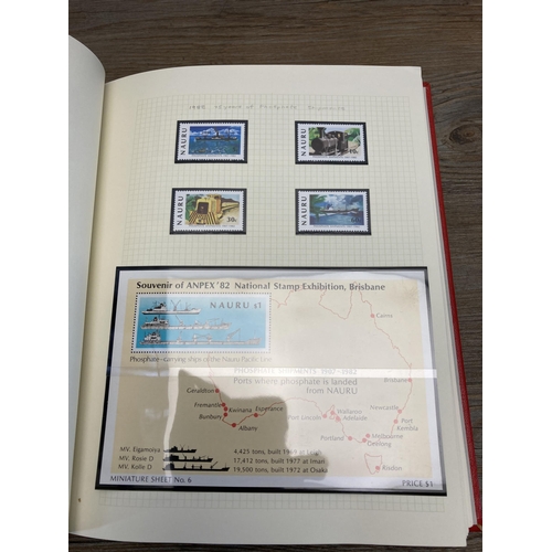 470 - A Stanley Gibbons stamp album containing Nauru stamps