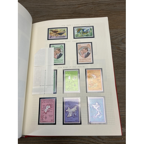 477 - A Stanley Gibbons stamp album containing St Vincent and South Georgia stamps