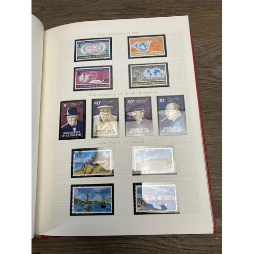 477 - A Stanley Gibbons stamp album containing St Vincent and South Georgia stamps