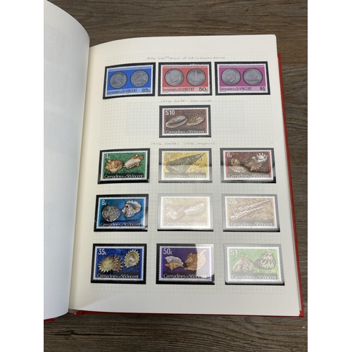 477 - A Stanley Gibbons stamp album containing St Vincent and South Georgia stamps