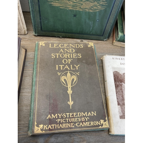 479 - A collection of antique and vintage books to include Legends and Stories of Italy, The Story of The ... 