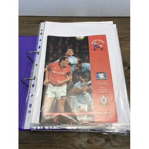 484 - A collection of 1980s and 1990s Manchester United 'United Review' football matchday programmes