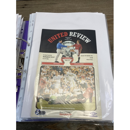 484 - A collection of 1980s and 1990s Manchester United 'United Review' football matchday programmes