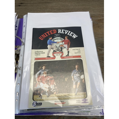 484 - A collection of 1980s and 1990s Manchester United 'United Review' football matchday programmes