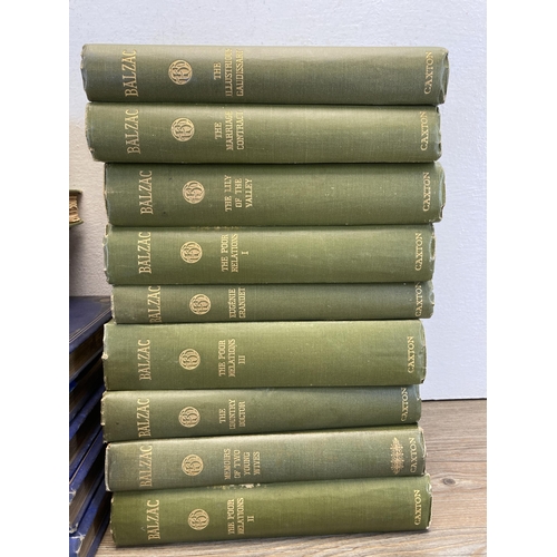 489 - Twenty antique hardback books, fifteen Balzac and five the Right Honourable Benjamin Disraeli