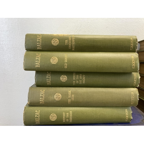 489 - Twenty antique hardback books, fifteen Balzac and five the Right Honourable Benjamin Disraeli